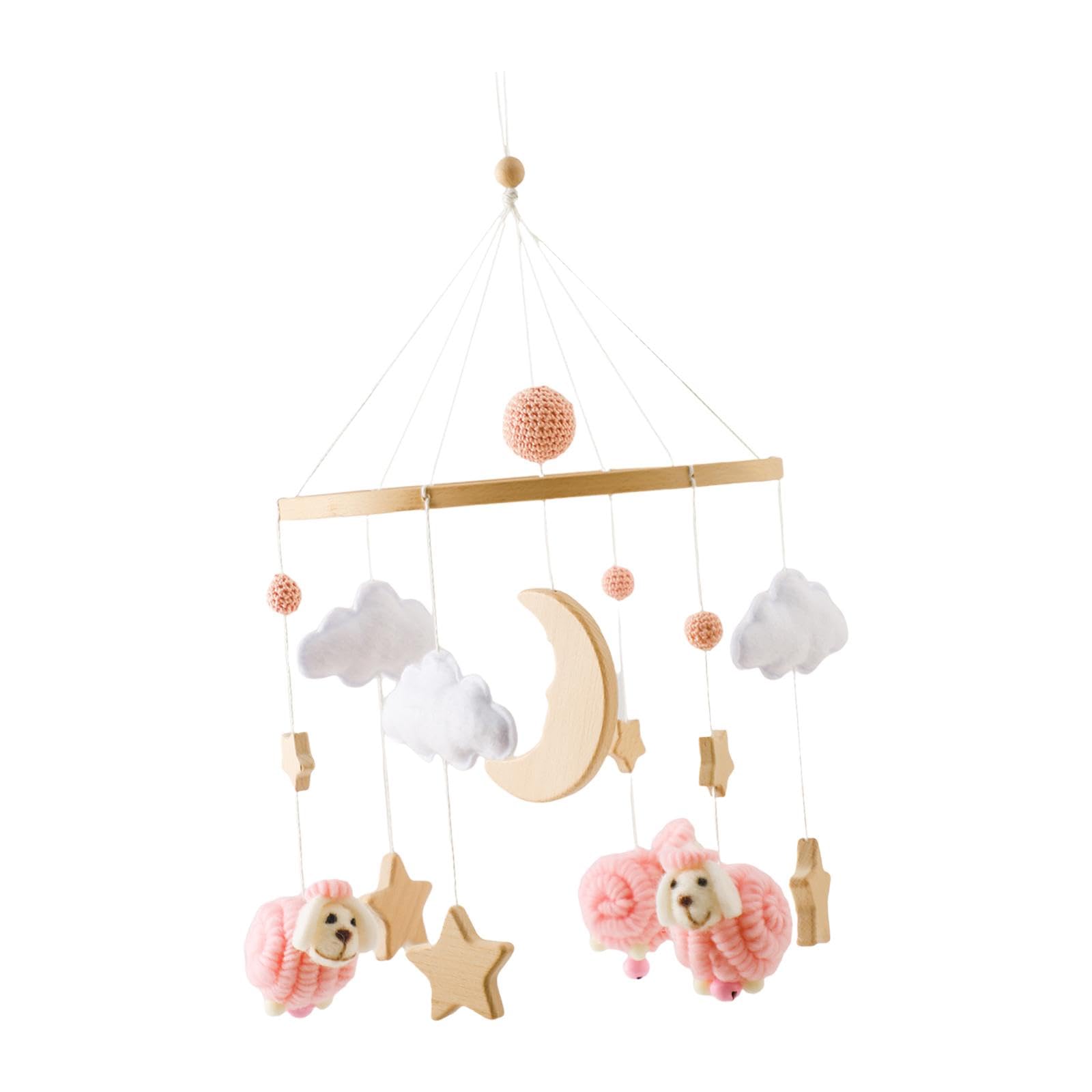 Giostrine per Culla, Sonagli, Giocattoli per Culla, Ornamenti in Feltro, Decorazioni da Appendere per Neonati, Rosa