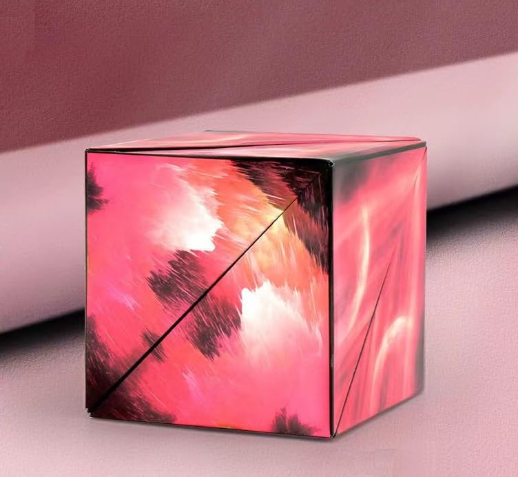 Image of ZURATO Shape Shifting Box Puzzle Cube, Shifting Shape Magic Cube Puzzle Toy, Multiple Structure Creativity Puzzle Cube for Kids and Adults, Size- 6.5 x 6.5 x 6.5 cm (Red)