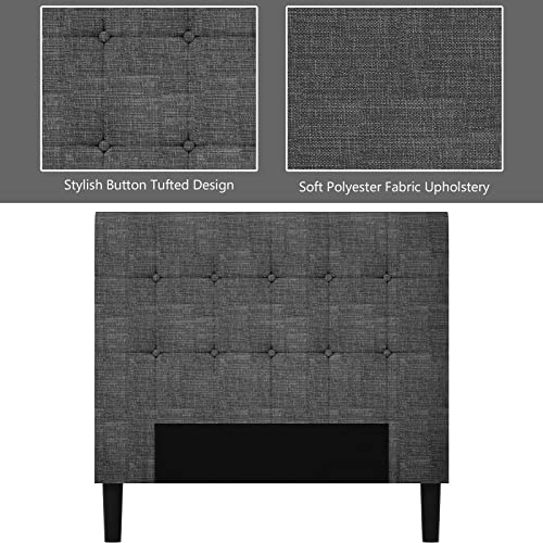 Sjydq Twin Upholstered Bed Frame Button Tufted Headboard Mattress Foundation Soft Headboard #TOP5