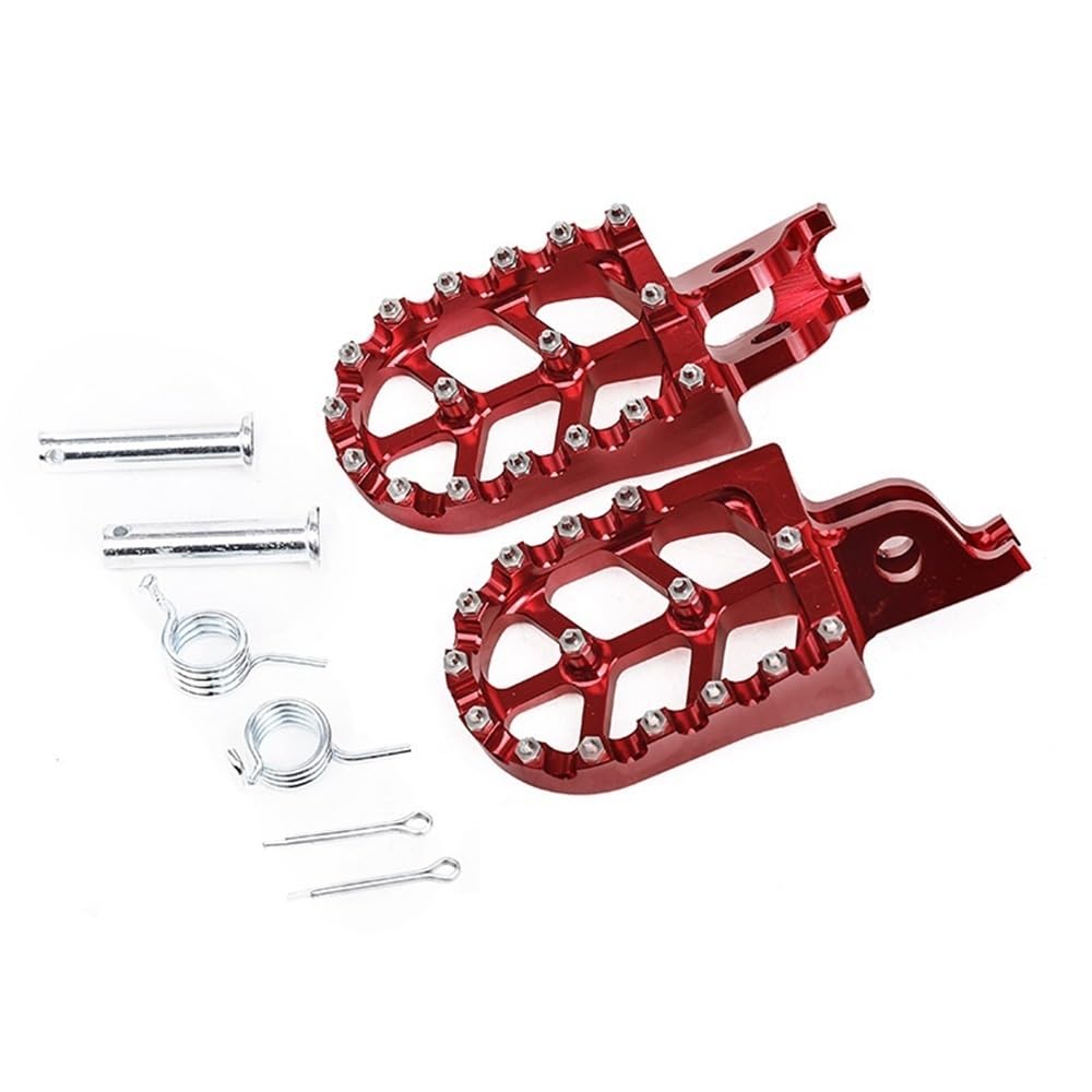 Pédales repose-pieds moto cross alu CNC rouge pour Honda CRF 250R 450R CR 125 250