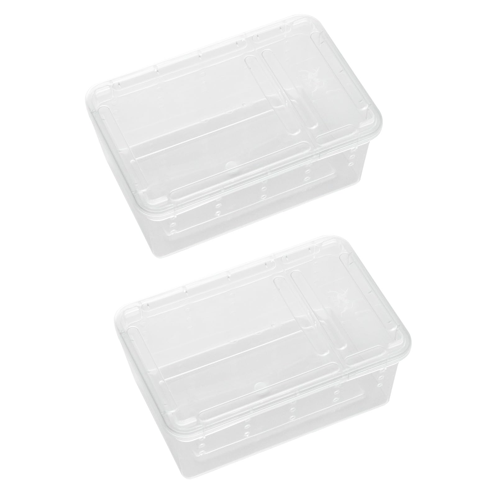 OMEM Portable Reptile Terrarium Habitat for Mini Pet Houses Breathable Holes Stackable Container (2PCS-XS)