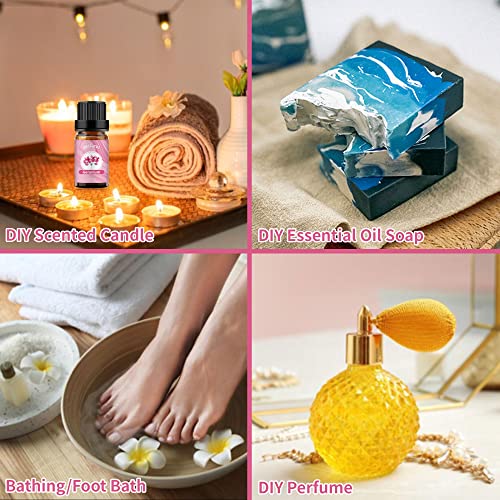 Yethious Geranium Essential Oil Bundle With Myrrh Essential Oil 100% Organic Pure Aromatherapy Gift Oil 10Ml For Diffuser, Soap, Candle Making #TOP7