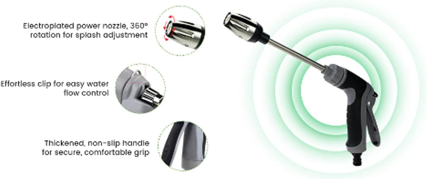 Aquoxis Pressure Washer– 15x More Powerful Than Hoses, Durable Stainless Steel, Universal Compatibility, 360° Rotating for Three Spray Modes with Foam Pot (with Foam Pot + Metal 3 Connector) — view 5