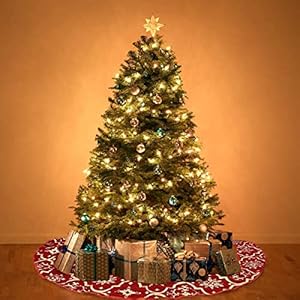 Red Flannel Tree Mat, 48 inches Large with Gilded Christmas Patterns Skirt for Xmas Tree Holiday Party Decorations Indoor Outdoor with 1 Christmas Stocking Red Flannel Tree Mat 48 inches Large with Gilded Christmas Patterns Skirt for Xmas Tree Holiday Party Decorations Indoor Outdoor with 1 Christmas Stocking