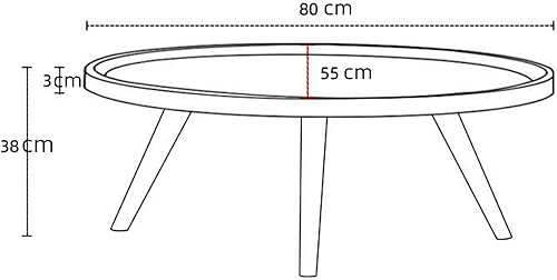 Miniatura 12 de Mesa de centro de madera rústica, mesa de centro ovalada de nogal, mesa de centro moderna para sofá, mesas auxiliares para sala de estar, hogar,