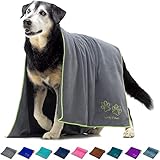 Lucky Paws® Dog Towel – Extra Large 140 x 70cm - UK Based Seller - Super Absorbent Microfibre Towel - Fast Drying - Super Soft - Premium Pet Towels (Pack of 1, Grey) Lucky Paws® Dog Towel – Extra Large 140 x 70cm - UK Based Seller - Super Absorbent Microfibre Towel - Fast Drying - Super Soft - Premium Pet Towels (Pack of 1, Grey)