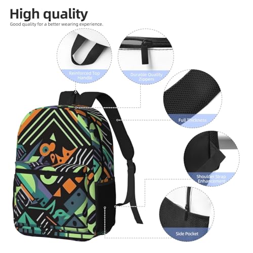 Geometric pattern in graffiti style Travel Backpack for Men & Women 17 inch Laptop Backpack Waterproof Work Back Pack3