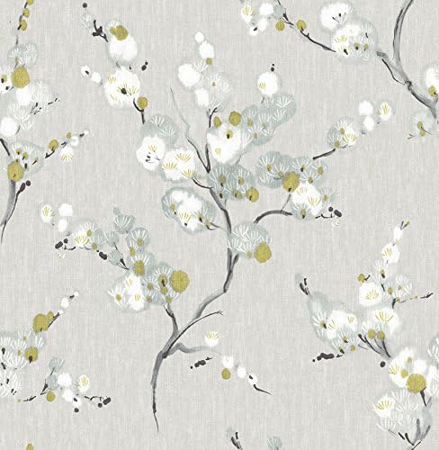 NuWallpaper Mirei Peel and Stick Wallpaper, Grey, Removable Wallp...