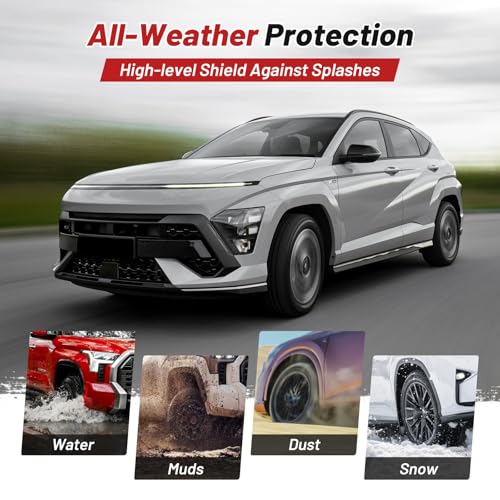 Image of 2026 Upgraded Kona Mud Flaps for 2024 2025 2026 Hyundai Kona Accessories,All Weather Kona Splash Guards,No-Drill Front&Rear 4PCS Kona Fender Set with Hardware(NO Fit 2024 N Line Model)