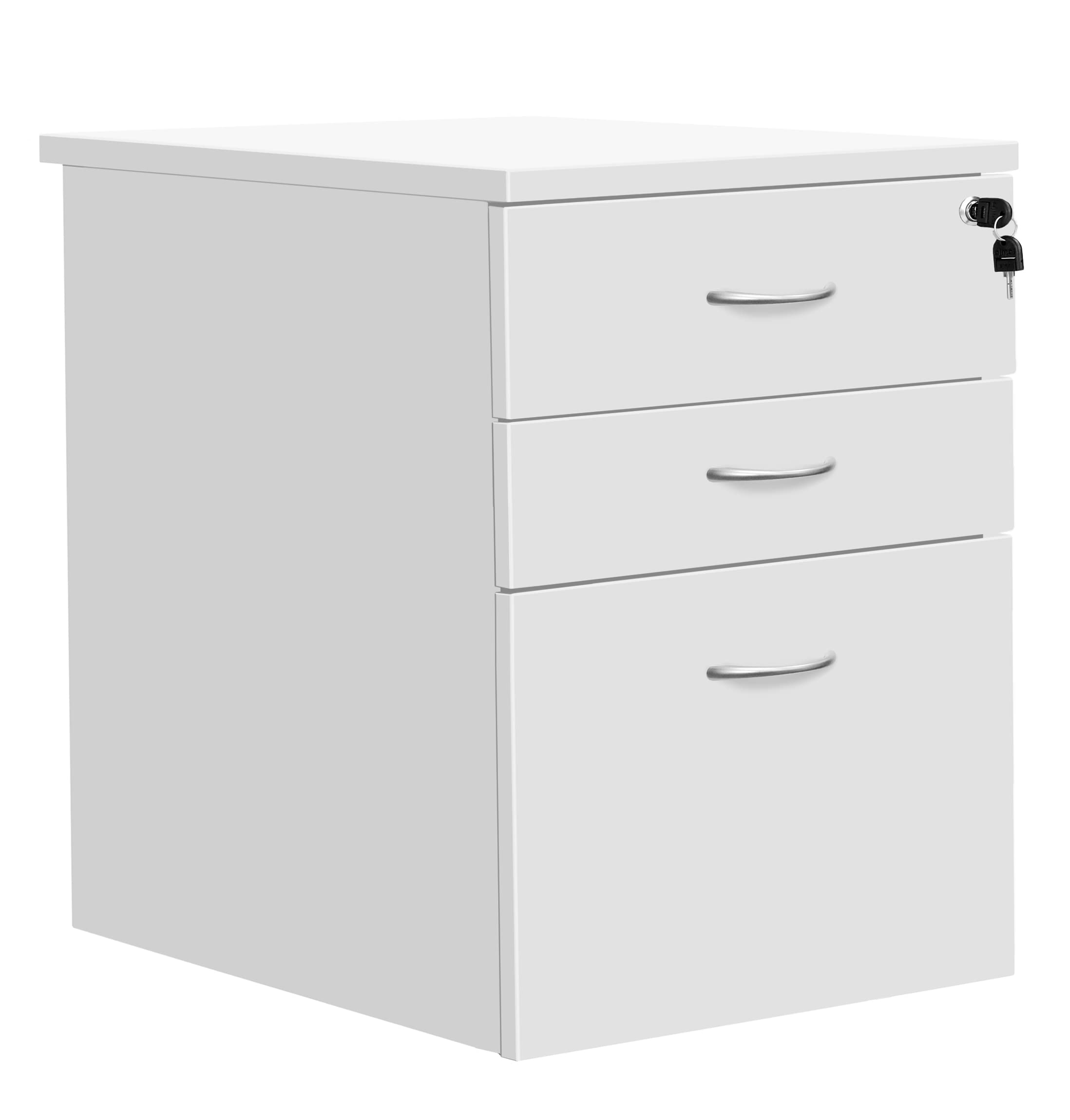 3 Drawer High Mobile Pedestal White