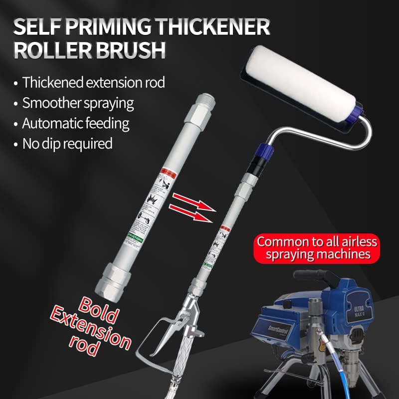 Miniatura 4 de Rodillo de alimentación interna de rociador de pintura sin aire para pistola de rociado sin aire de alta presión con varilla, cepillo de pared de