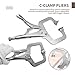 Anxingo 6 Pack 6 Inch C-Clamp Locking with Swivel Pads Heavy Duty Pliers for Craftsmen Home Workshop
