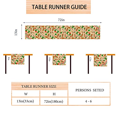 Jiudungs Linen Mexican Fiesta Table Runner 72 Inches Long Cinco De Mayo Tablecloth Dia De Los Muertos Decor Day Of The Dead Vivo Mexico Table Decorations #TOP4
