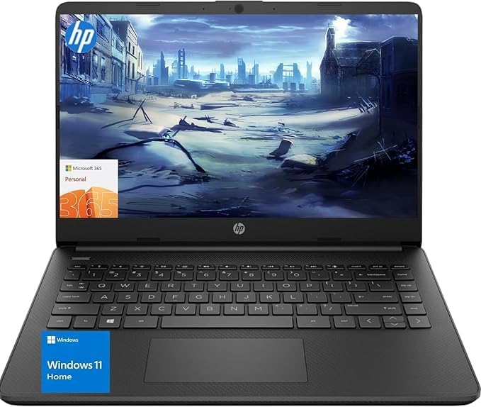 Image of HP Ultrabook Laptop with Microsoft Office 365, Intel 2-Core CPU, 64GB SSD, 8GB RAM, Windows 11, No Mouse