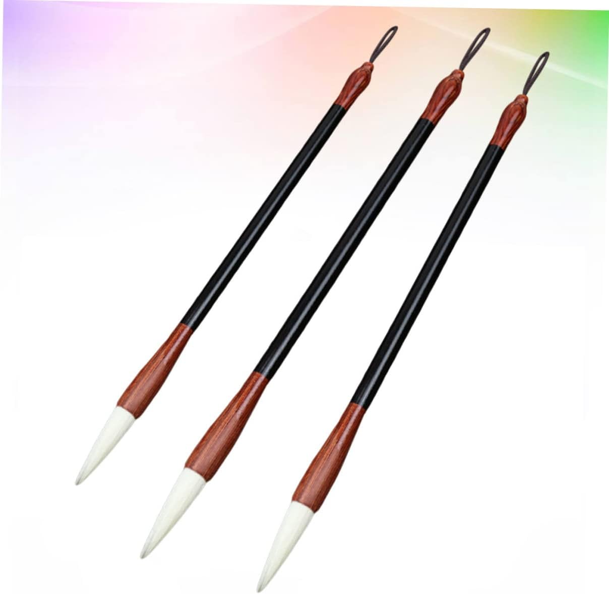 OSALADI 3PCS Black and Purple Hair Chinese Calligraphy Brush Set Wolf Hair Drawing Brushes for Students and Beginners Traditional Sumi Writing Tools