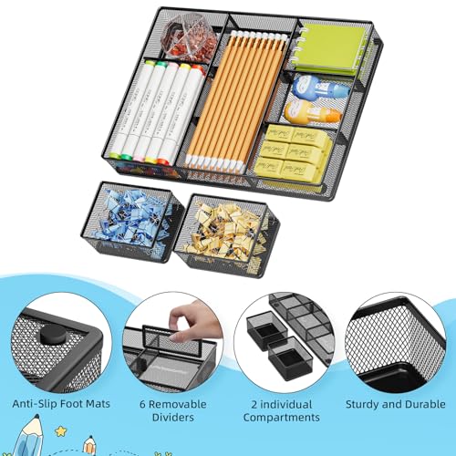 Fournitures et accessoires de bureau rangés grâce au lot de 3 organiseurs