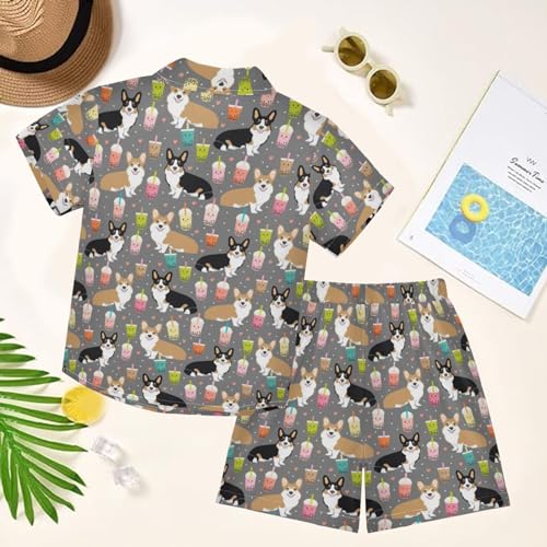 Image of visesunny Little Boys Short Sleeve T-Shirt Beach Shirts for kids children Casual Shorts Set Summer Clothes Outfits