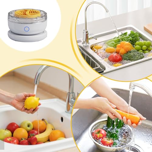 remover fruit washer – Produce Purifier Gadget, Automatic Cleaning Device | Vegetable Fruit Cleaner with Rotating Action, Portable Kitchen Tool for Food Prep Dirt Removal Family Use - Image 5