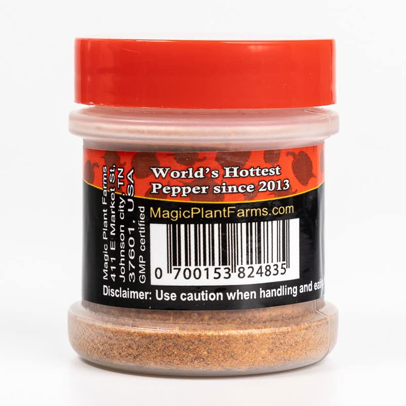 Extremely Hot Red Carolina Reaper Peppers Ground Powder by Magic Plant | Pure Carolina Reaper Chili Pepper | All Natural - Fair Trade - No Additives (1/2 Oz)