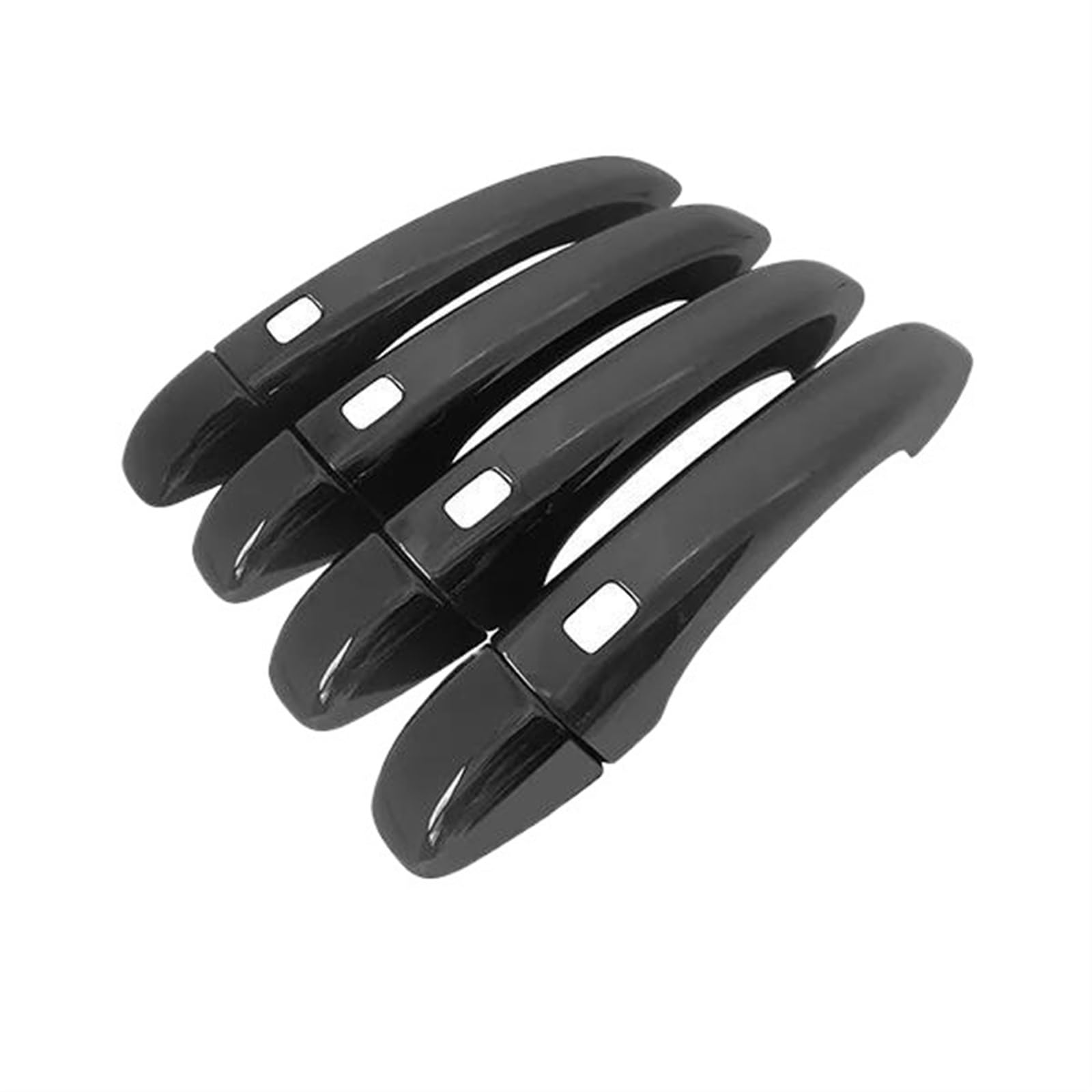 Lzbzhb 4Handle 4 Buttons Car Exterior Outsidedoor Handle For Scenic 4 Mk4 Iv 2016~2022 Gloss Black Door Handle Cover Car Exterior Accessories Styling Rustproof Stickers Trim(4Handle 4 Buttons)