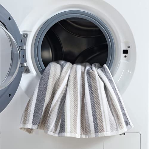 Image of Tommy Bahama - Bathroom Towel Set, 100% Highly Absorbent Yarn-Dyed Cotton Towels, Low-Linting & Fade-Resistant (Ocean Bay Grey, 3 Piece) (Pack of 12)