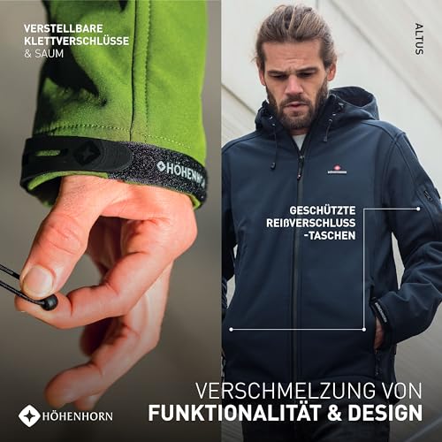 Höhenhorn Altus męska kurtka softshellowa, outdoorowa, funkcyjna, wodoszczelna, oddychająca, ciepła, z podszewką z mikropolaru, niebieski, L