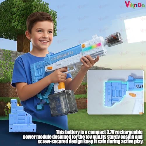 Image of VikriDA Automatic Electric Water Blaster with Continuous Firing & LED Lights High-Power Long Range Water Cannon for Kids & Adults Perfect for Beach Trips, Poolside Games & Outdoor Summer Water Play