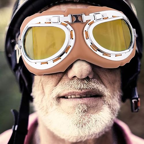 Image of Peicees Vintage Helmet Goggles Motorcycle Goggles Bike Motorcross Pilot Goggle