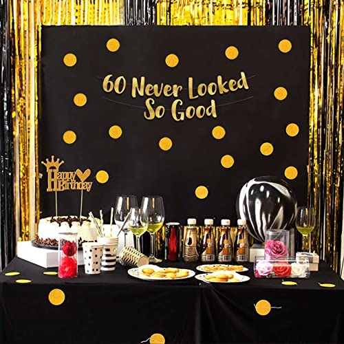 Sterling James Co. UPDATE 60 Never Looked So Good Gold Glitter Banner - 60Th Anniversary And Birthday Party Decorations thumb #3