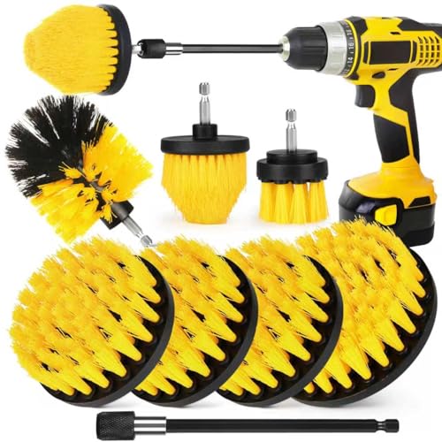 Drill Brush Attachment Set with Extension Rod