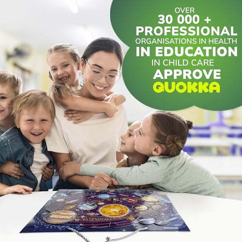 QUOKKA Magnetic Puzzles For 3 4 5 Year Olds - 3 Set Educational Toys For 3 4 Year Olds - World Map - Solar System - Planets For Kids - Learning Toys For Children - Kids Puzzles Gift Age 5-8