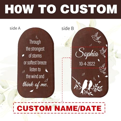 Image of ASTARIN Personalized Memorial Wind Chiems for Outside, Sympathy with 5 Heavy Aluminum Tubes, Outdoor Deep Tone Wind Chimes Gift for Loss of Loved One, Hanging on The Porch Garden Patio Yard