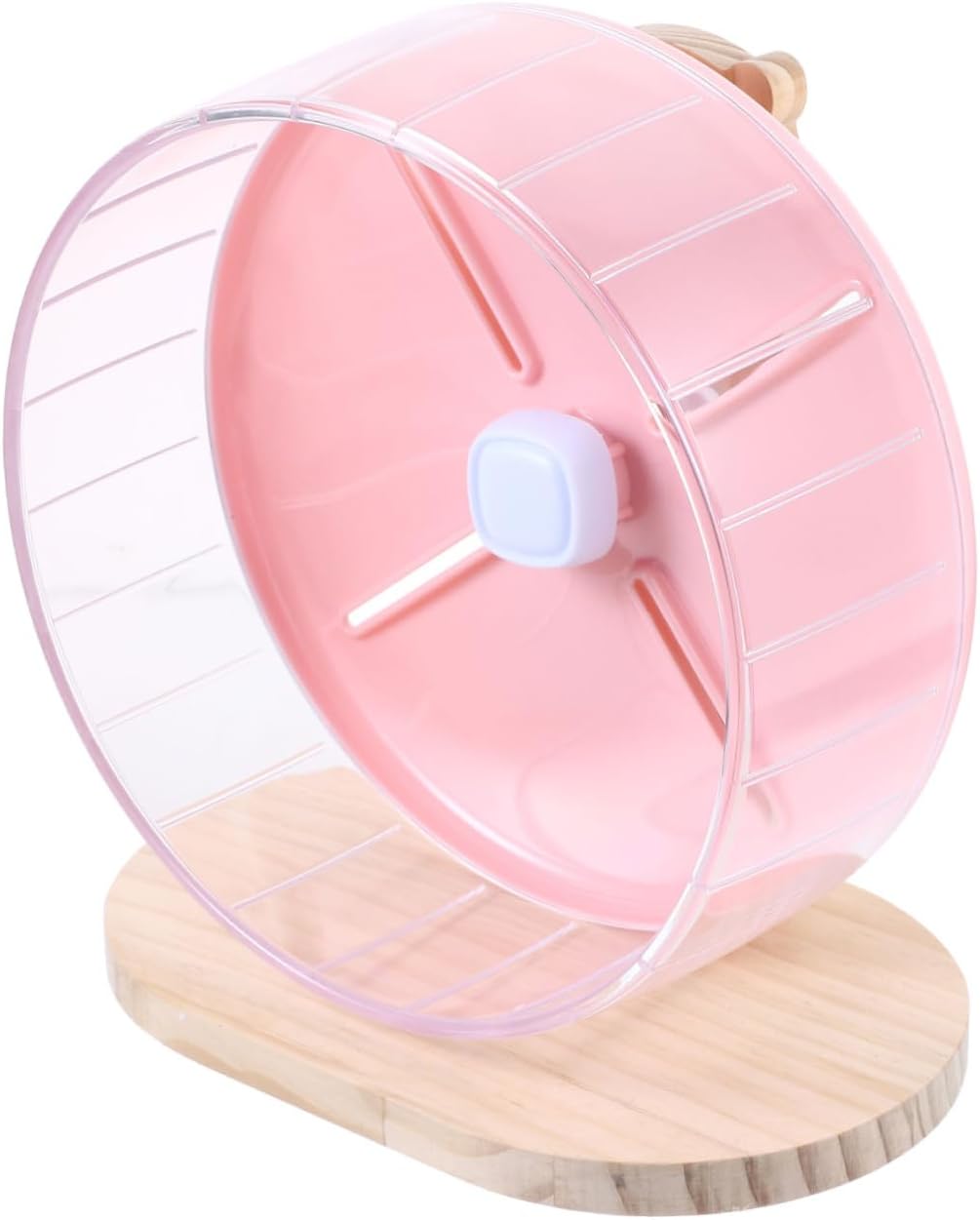 BESTYASH Silent Small Hamster Wheel with Wood Stand 20cm Exercising Cage Hedgehog Rat Wheel Chinchilla Accessories for Small Animals