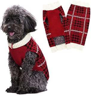 Sheripet Dog Christmas Jumper Red Warm Dog Christmas Sweater for Small Medium and Large Dogs Ugly Chritmas Dog Jumpers Warm Knitwear Pet Clothes, Red XS