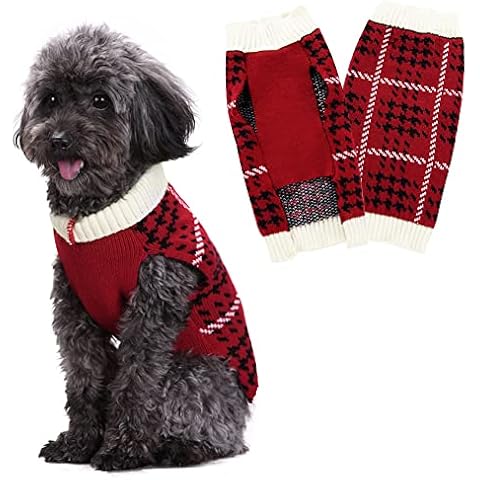 Sheripet Dog Christmas Jumper Red Warm Dog Christmas Sweater for Small Medium and Large Dogs Ugly Chritmas Dog Jumpers Knitwear Pet Clothes, Red S Cover