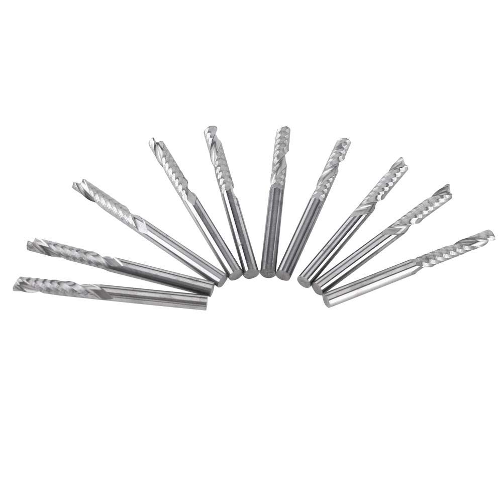 10 fresas helicoidales individuales de metal duro, fresa CNC, fresa de 4 mm, accesorios de herramientas, embalaje múltiple, socialme-EU
