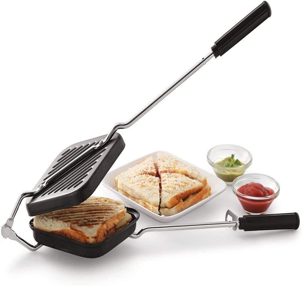 SWAURSAHA Nonstick Grill Sandwich Toaster | Grill Sandwich Maker | Gas Sandwich Toaster (Black)-image-18