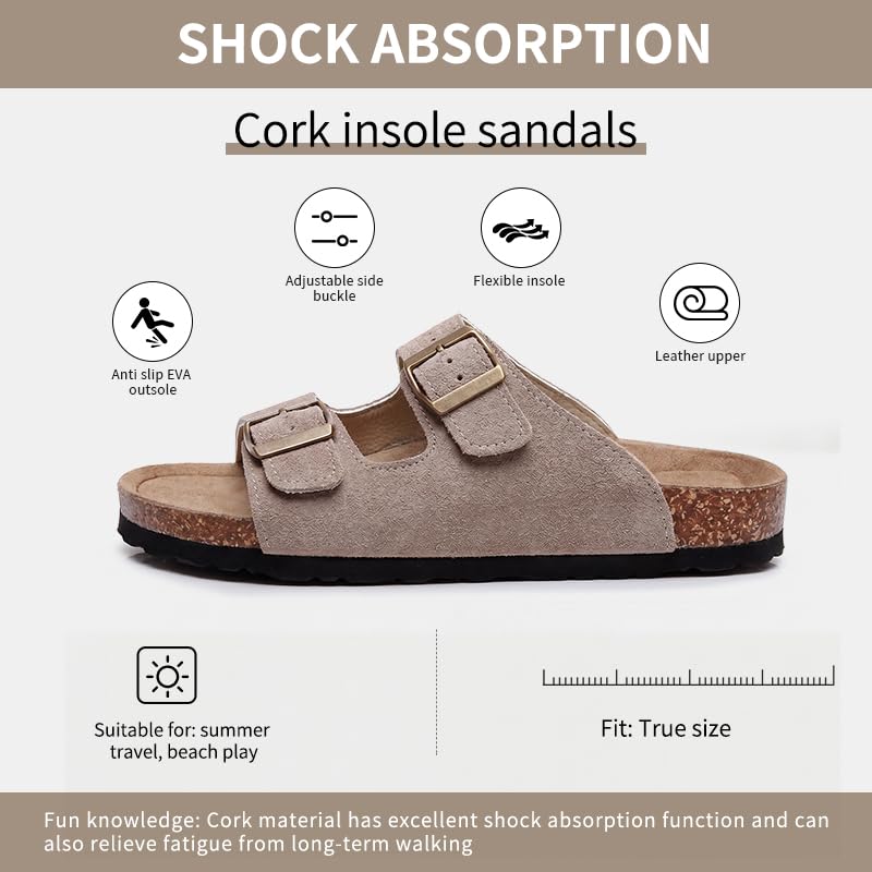 Sandalias de corcho cómodas con hebilla ajustable para mujer 4