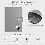 Genuine Leather Passport Holder, RFID Blocking Travel Wallet for Men/Women, Stylish Passport Cover with Airtag Slot, Durable Passport Wallet case travel essentials (Gray) - Image 5