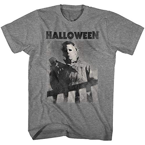 American Classics Halloween Scary Horror Slasher Movie Franchise Film Mike Meyers Adult Tshirt Tee Gray