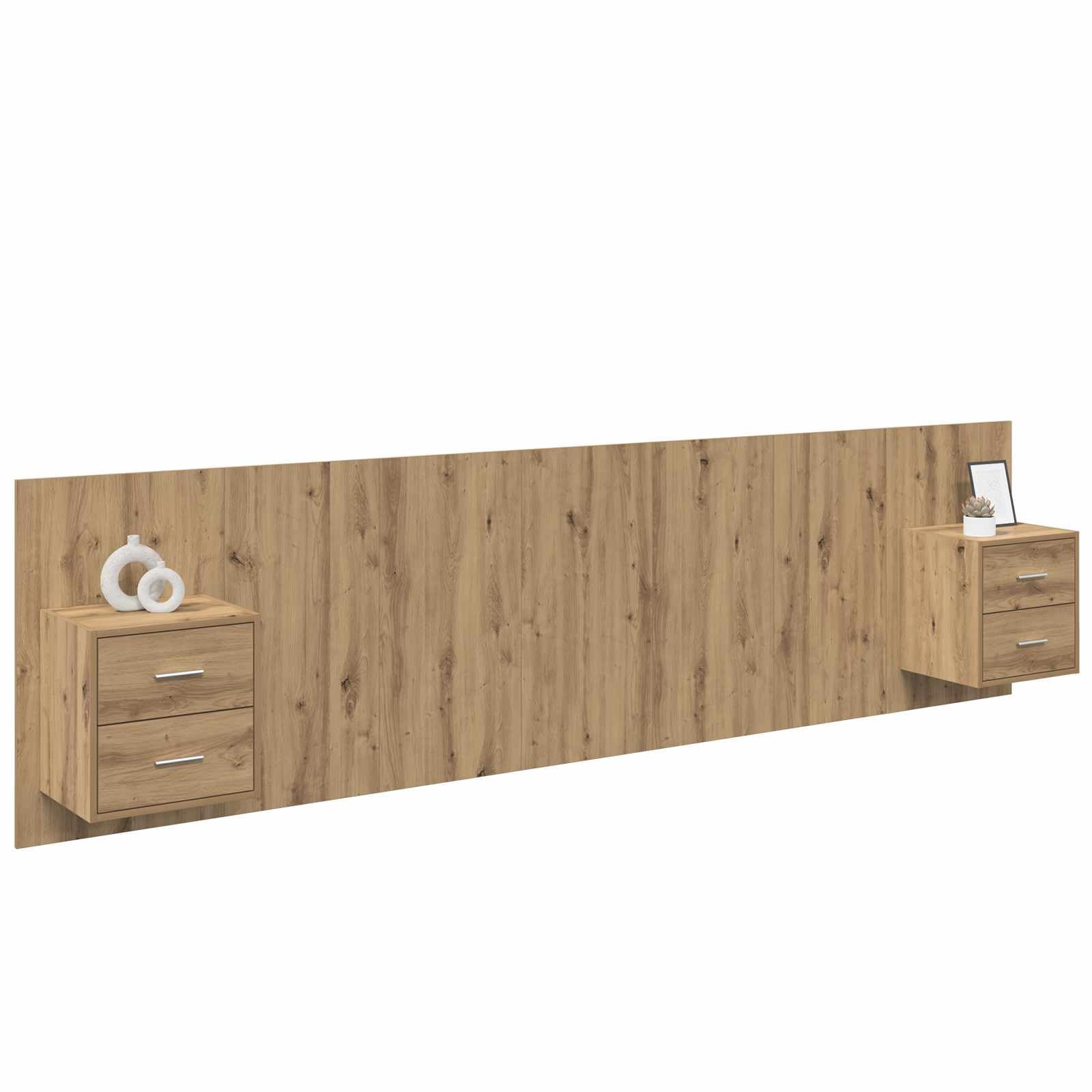 vidaXL Cabecero con Mueble 3 uds. Roble Artisan Madera de ingeniería