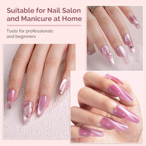 Image of MelodySusie Nail Magnet Set 12PCS, Cat Eye Gel Nail Polish Magnets, Square Round Double Ended Magnet Stick, Cat Eye Magnet for Nails, Strong Magnetic Nail Polish Magnets Nail Design Tools