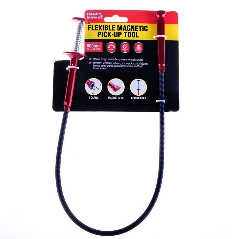 Handy Hardware Flexible Magnetic & Claw Pick Up Tool, 70 cm Size, Red - 1