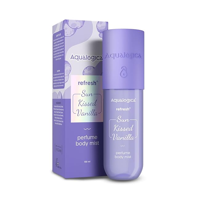 Aqualogica Vanilla Perfume Body Mist Sweet Warm Long-Lasting Fragrance with Zemea Hyaluronic Acid Refreshing Lightweight Mist for Women