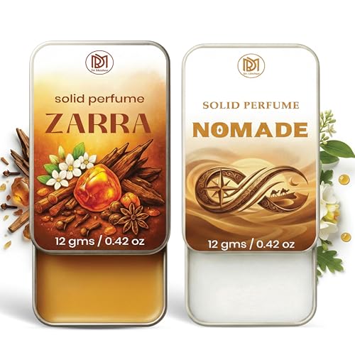 Image of Dr.Mashur Solid Perfume |zarra&Nomade Alcohol Free Wax Perfume Balm, Long Lasting | Pocket Tin 12g, Pack Of 2| Non Greasy Smooth Glide, Travel Friendly Men And Women