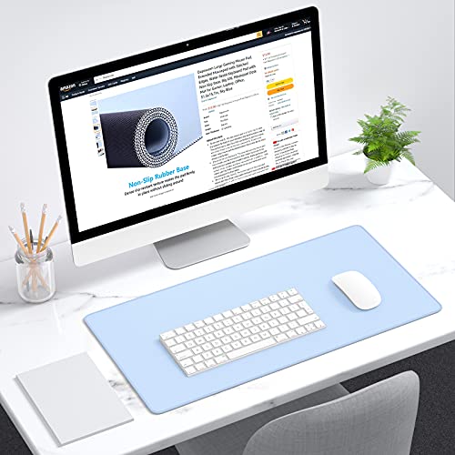 Dapesuom Large Mouse Pad, Extended Gaming Pad With Stitched Edges, Waterproof Desk Pads Non-Slip Base, Computer Keyboard Big Mat For Laptop, Office, 23.6X11.8 In, Square-60X30Cm-Sky Blue, Xl #TOP6