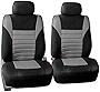 TLH 3D Air Mesh Fabric Automotive Car Seat Covers Front Seats Only, Removable Headrests Airbag Compatible, Gray Color Universal Fit for Cars, Auto, Trucks, SUV