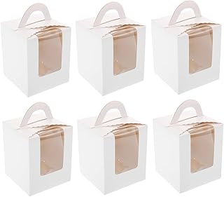 Zerodeko 1 Set Window Muffin Box Cake Boxes Mini Cupcake Container Muffin Paper Case Christmas Gift Boxes Backing Cake Case Muffin Case Wrapping Container Paper Cup Packing Boxes