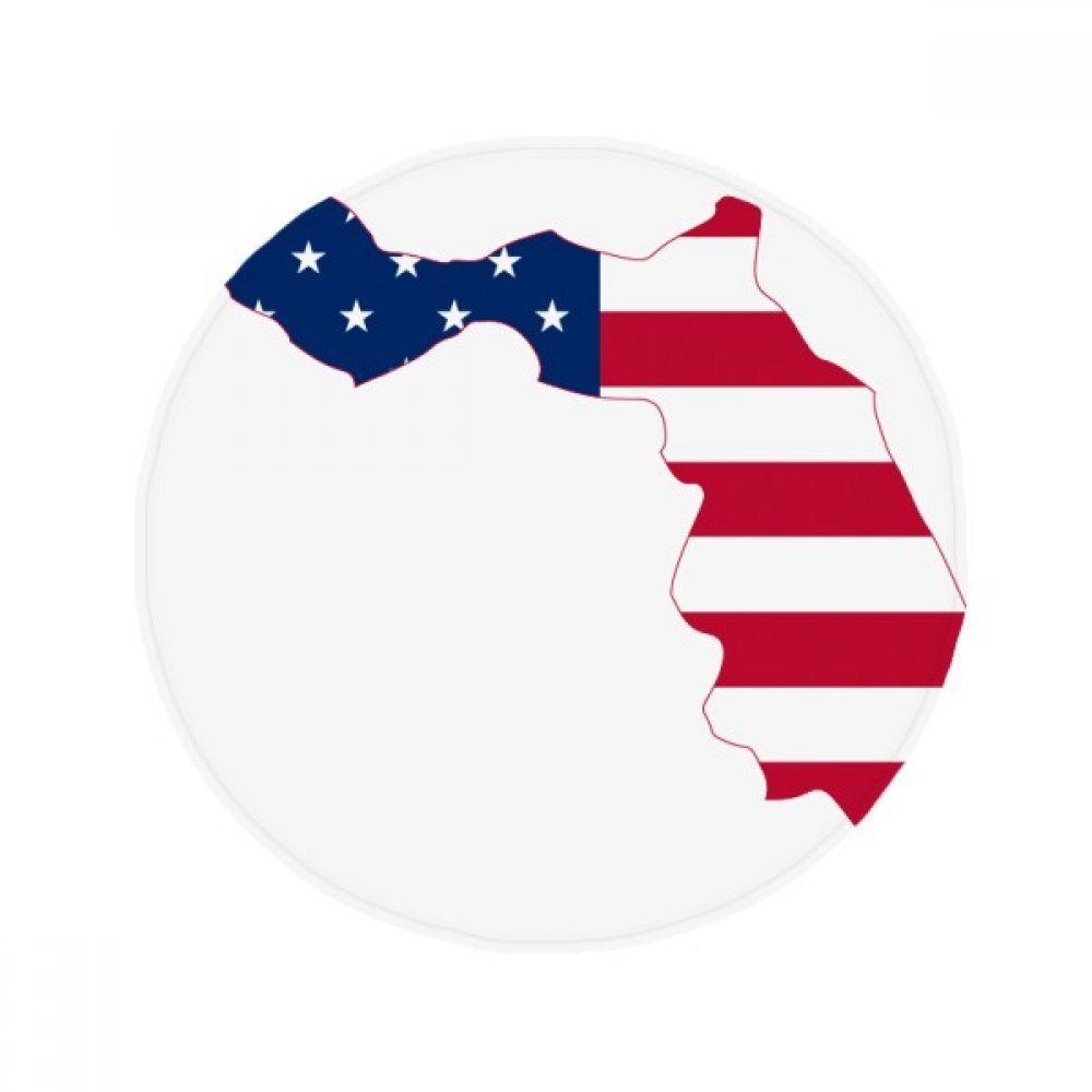 Tapis rond drapeau USA Florida de 50x50 cm antidérapant pour décoration de salon et entrée