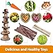 VESPRO Hamster Toys Set, Guinea Pig Toys Small Animal Chewing Toy and Rat Cage Accessories, Chinchillas, Gerbils, Rats, Rabbit Rodents Teeth Care, Apple Wood Timothy Hay Mouse Toy Swing Seesaw Bridge